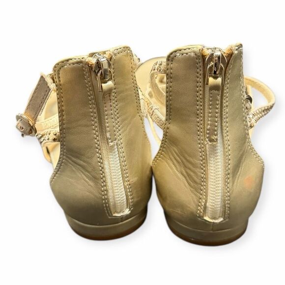 WHITE HOUSE BLACK MARKET Women’s Gold Rhinestone Strappy Flat Sandals Size 10 - Picture 7 of 8